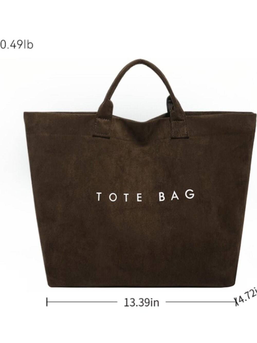 Suede Tote Bag for Women Tote Purse Letter Print Hobo Bag Handbag